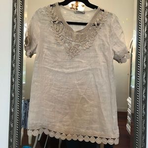 Linen Embroidered top